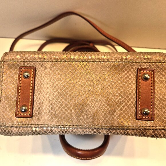 Dooney Bourke Janine python print Leather Mini Tote Satchel Crossbody Bag - Picture 8 of 16